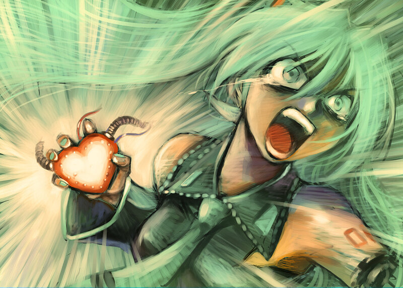 anime character with heart device