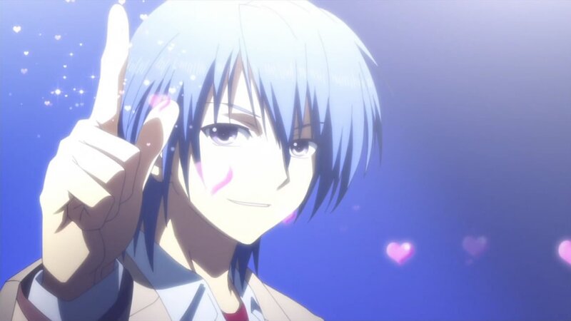 anime character with heart effect