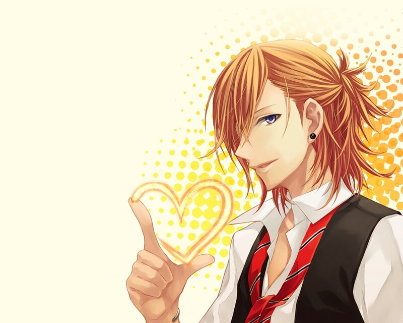 anime character with heart gesture