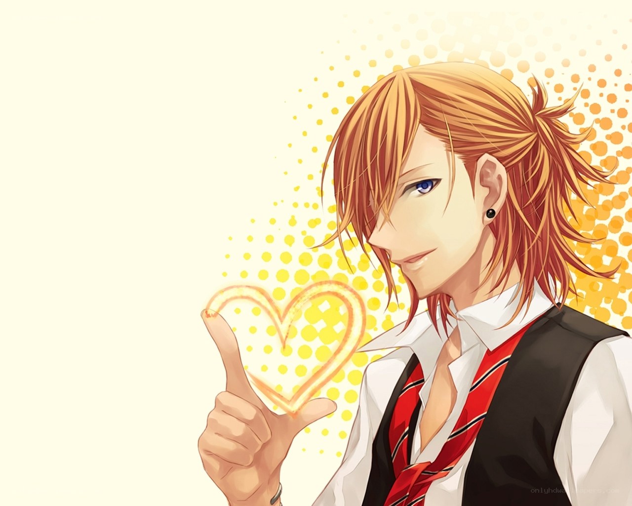 anime character with heart gesture
