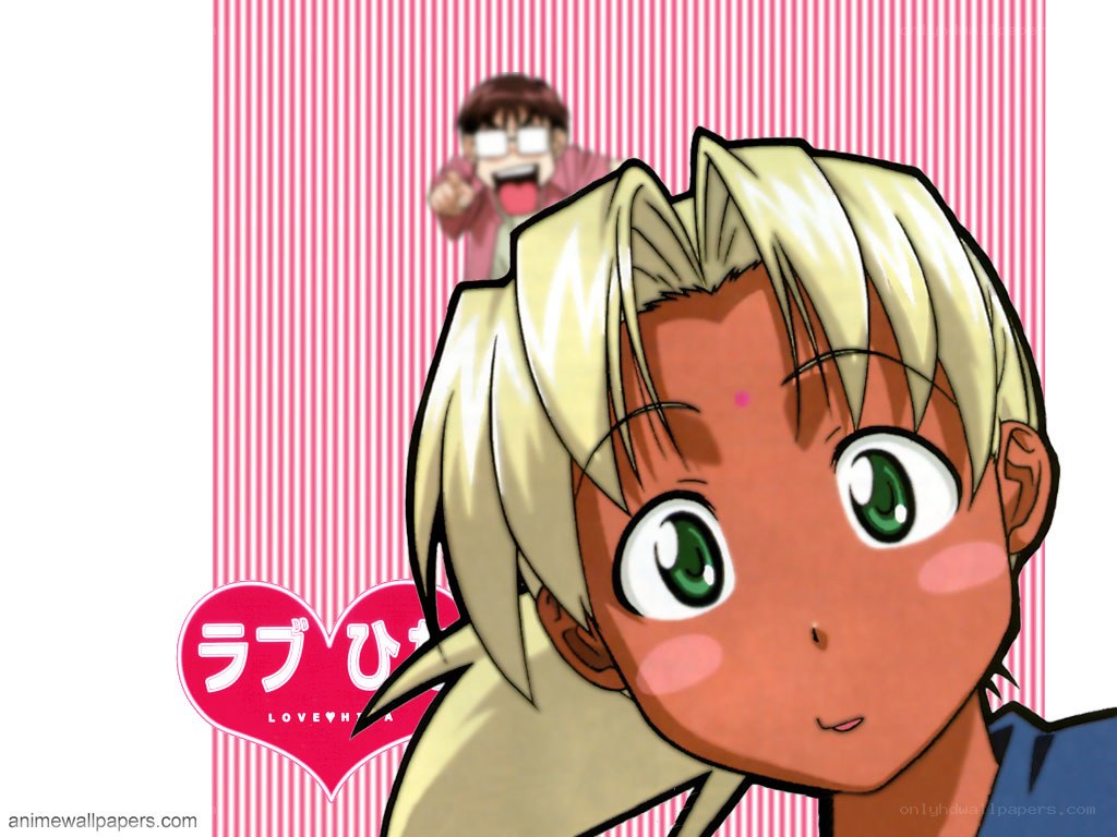 Anime character with heart logo