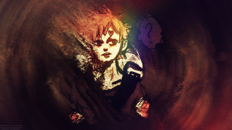 Anime Character with Heart Mark — Brown