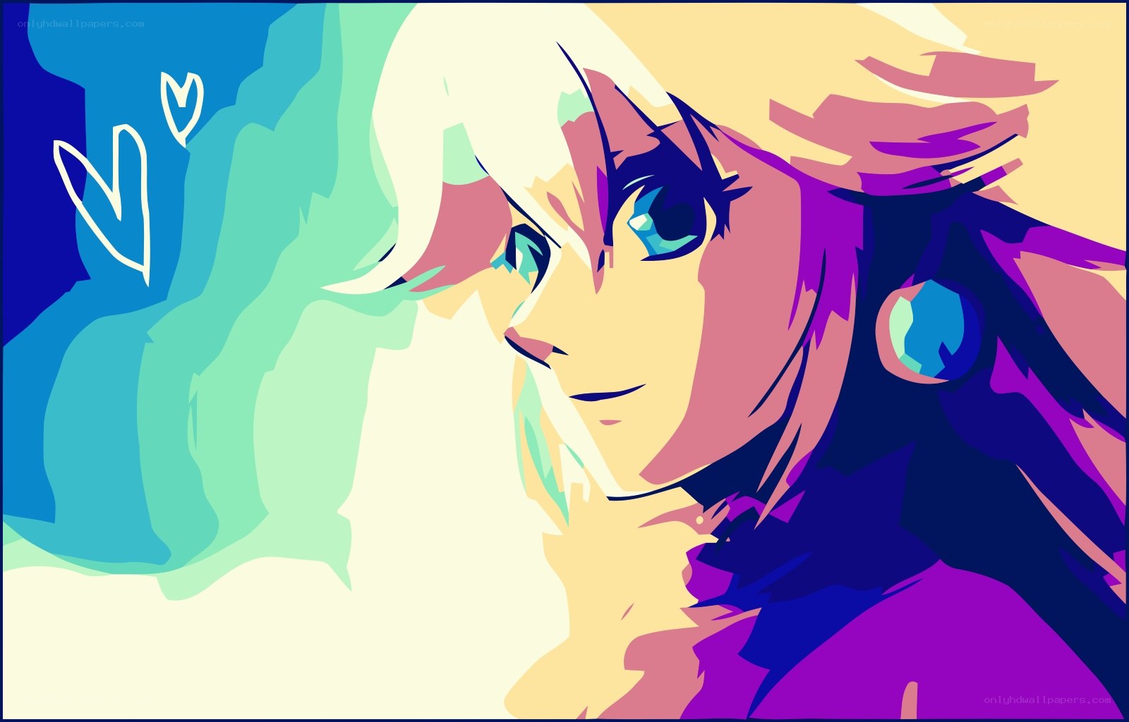 anime character with heart symbols
