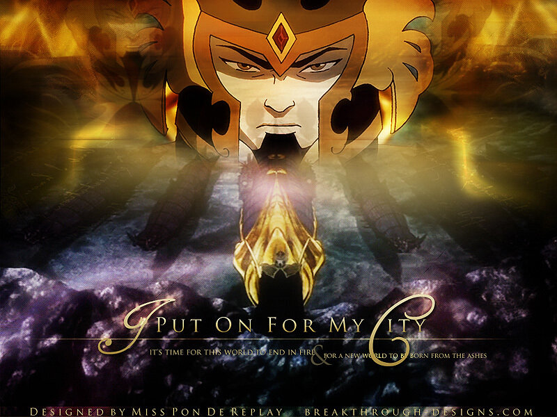Anime Character with Helmet — Gold