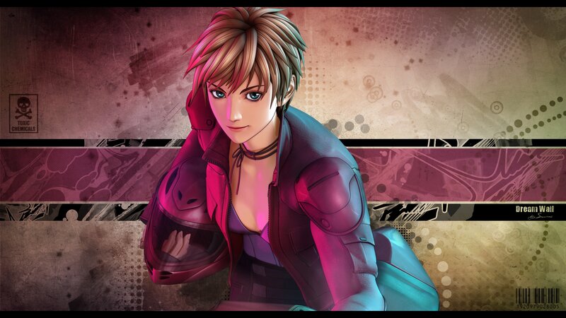 Anime Character with Helmet — Pink, Dramatic