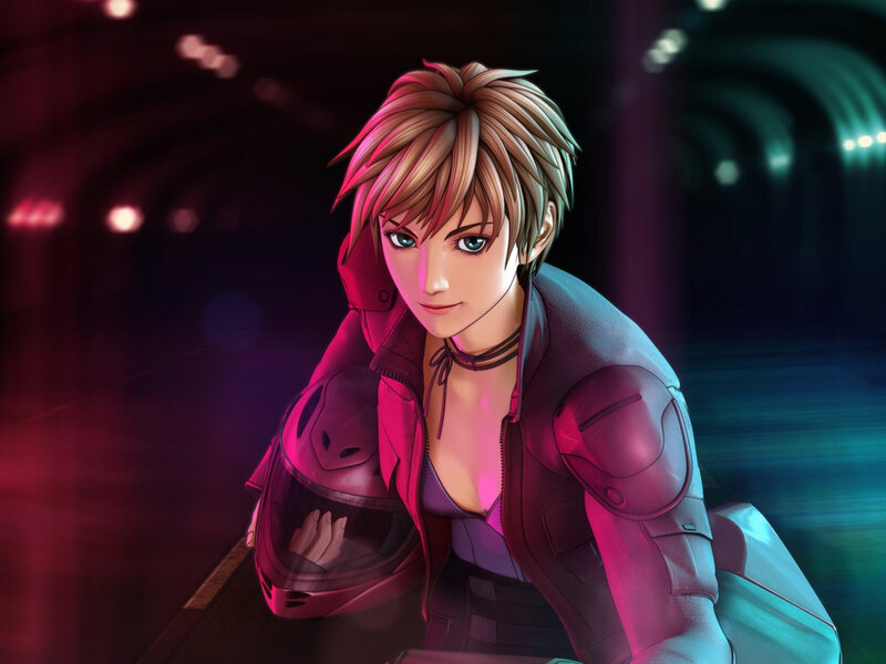 Anime Character with Helmet — Pink