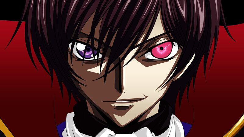 Anime Character with Heterochromia — Black, Dramatic, Red Cape