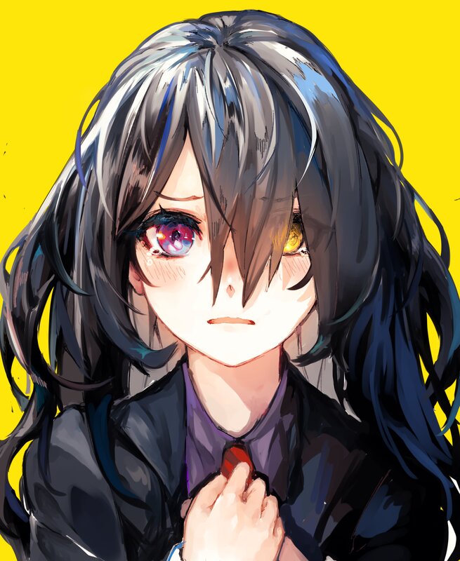 Anime Character with Heterochromia — Yellow, Dramatic
