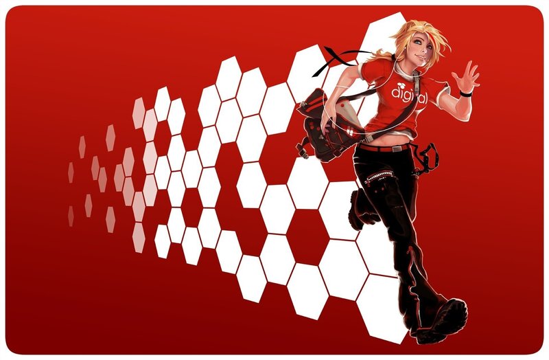 anime character with hex pattern
