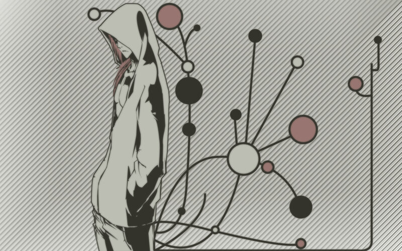 Anime Character with Hood — Gray