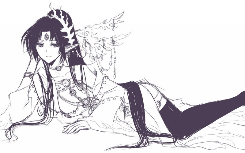 anime character with horns