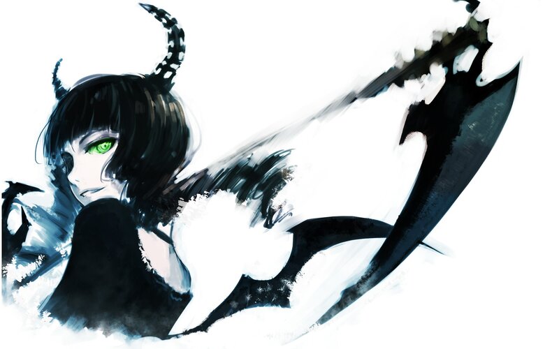 anime character with horns and scythe