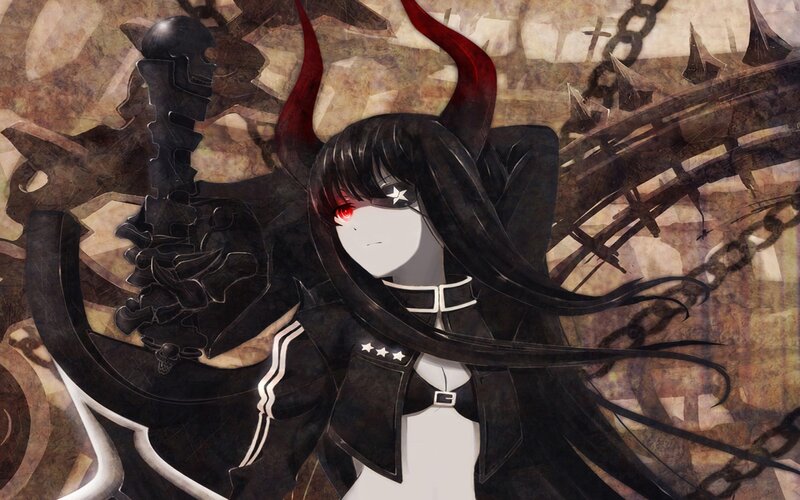 Anime Character with Horns — Black, Dark