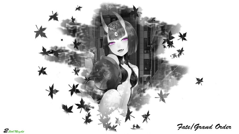 Anime Character with Horns — Black, Dramatic, Autumn