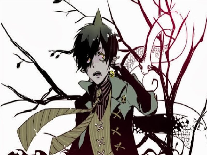 Anime Character with Horns — Black, Dramatic, Manga