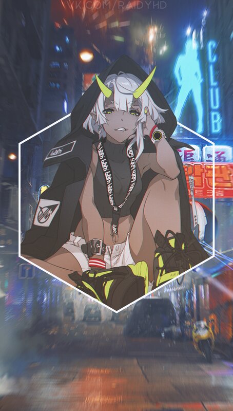 Anime Character with Horns — Black, Nocturnal