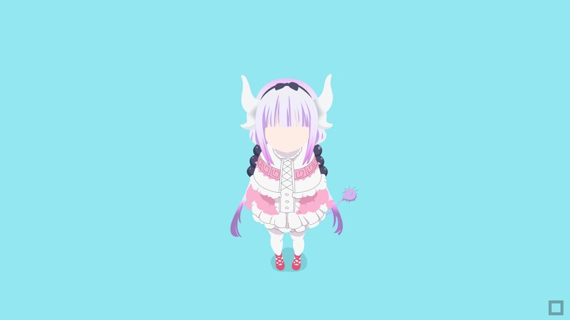 Anime Character with Horns — Light Blue
