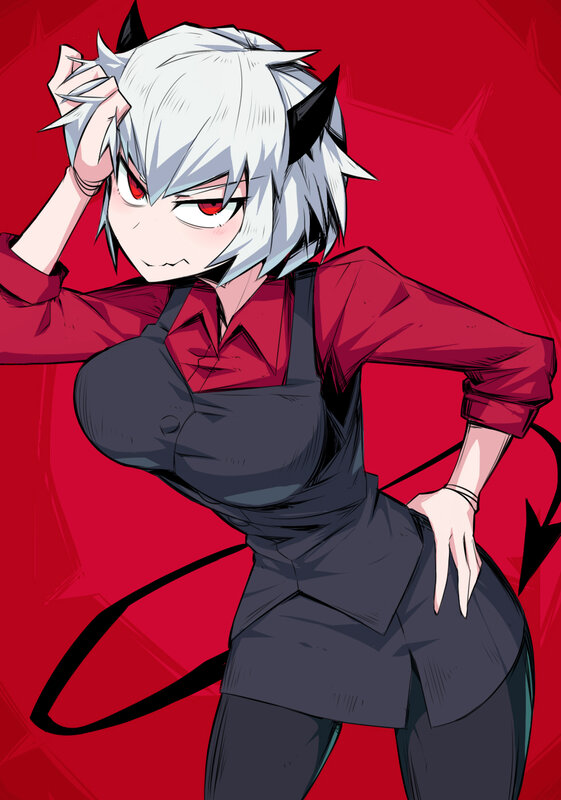 Anime Character with Horns — Red, Dramatic, Manga