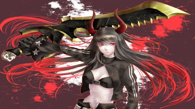 Anime Character with Horns — Red, Dramatic