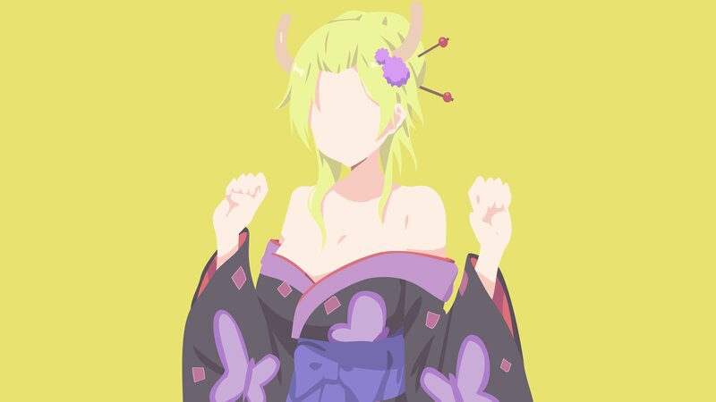 Anime Character with Horns — Yellow