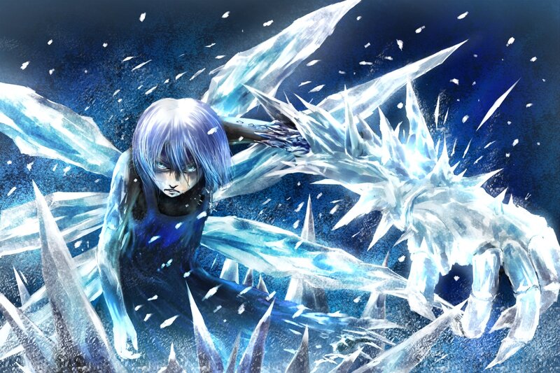 Anime Character with Ice Powers — Blue