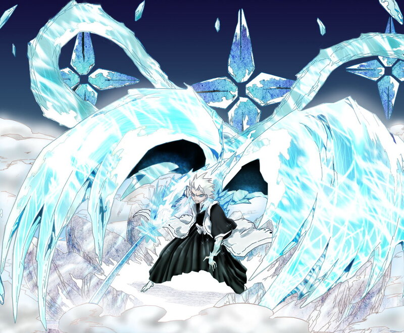 Anime Character with Ice Wings — Blue