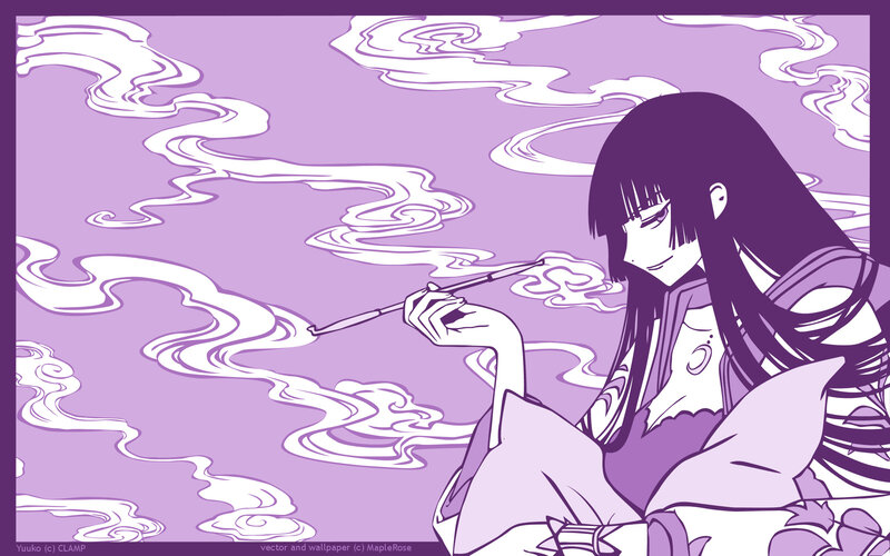 Anime character with incense