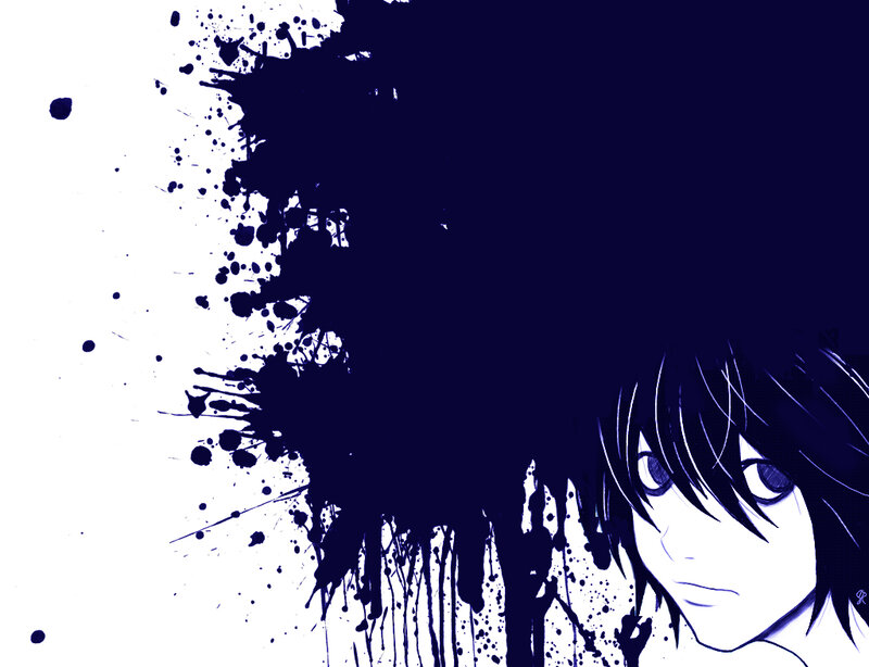 anime character with ink splatter