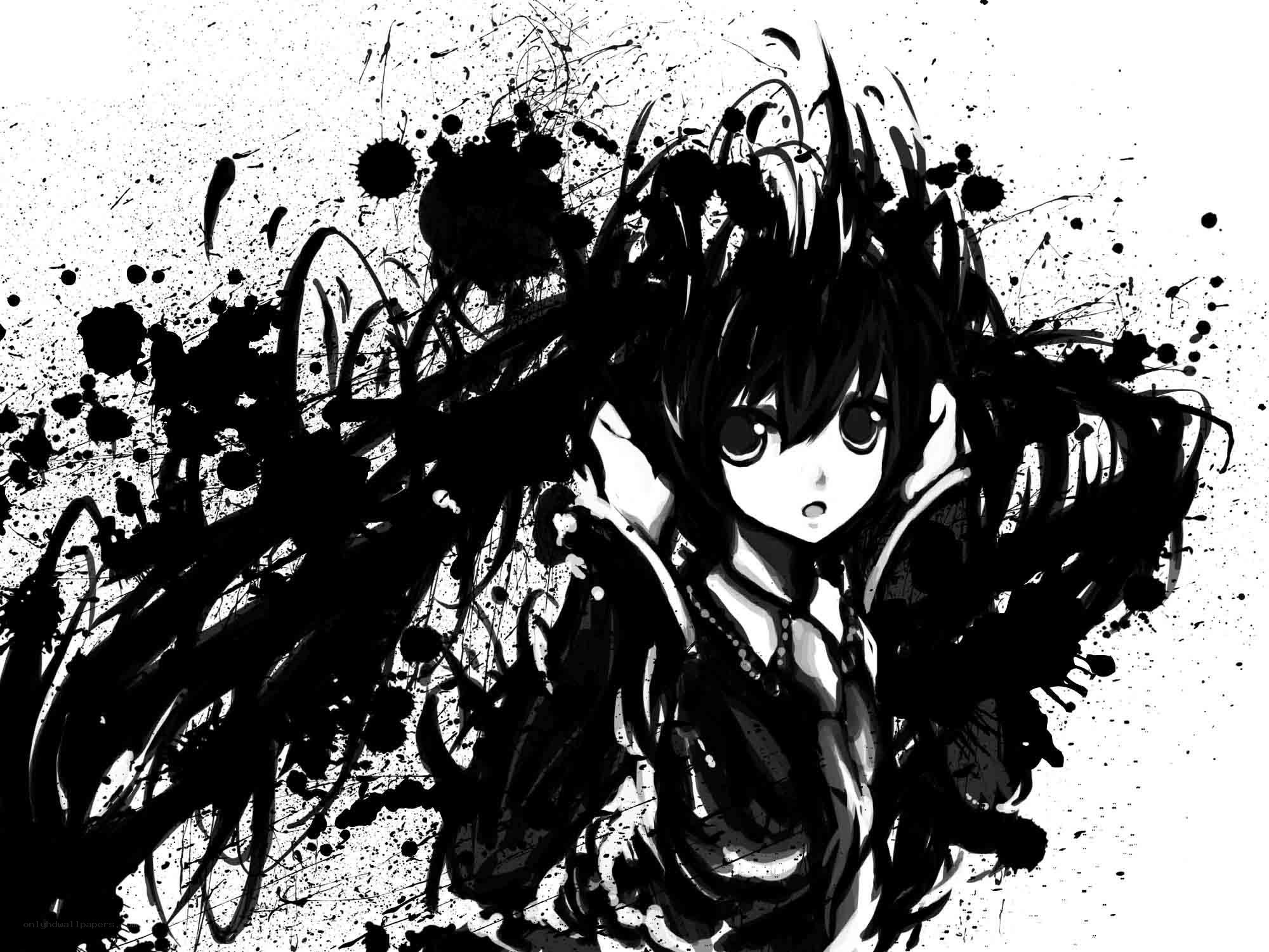 anime character with ink splatters