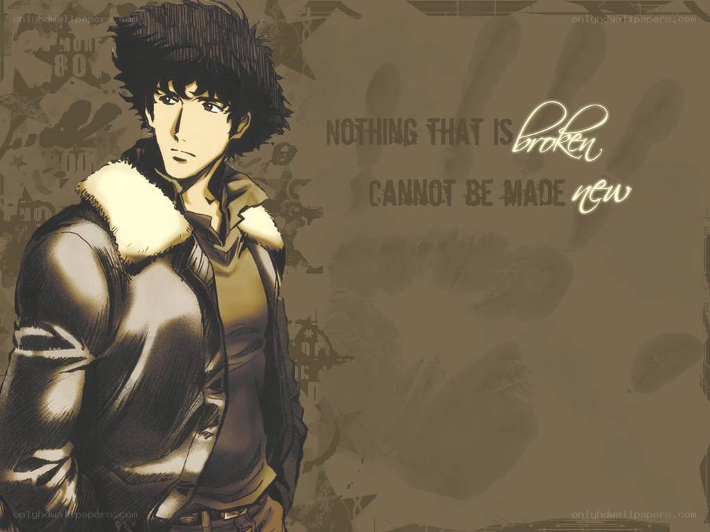 Anime character with inspirational quote