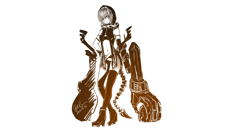 anime character with instruments