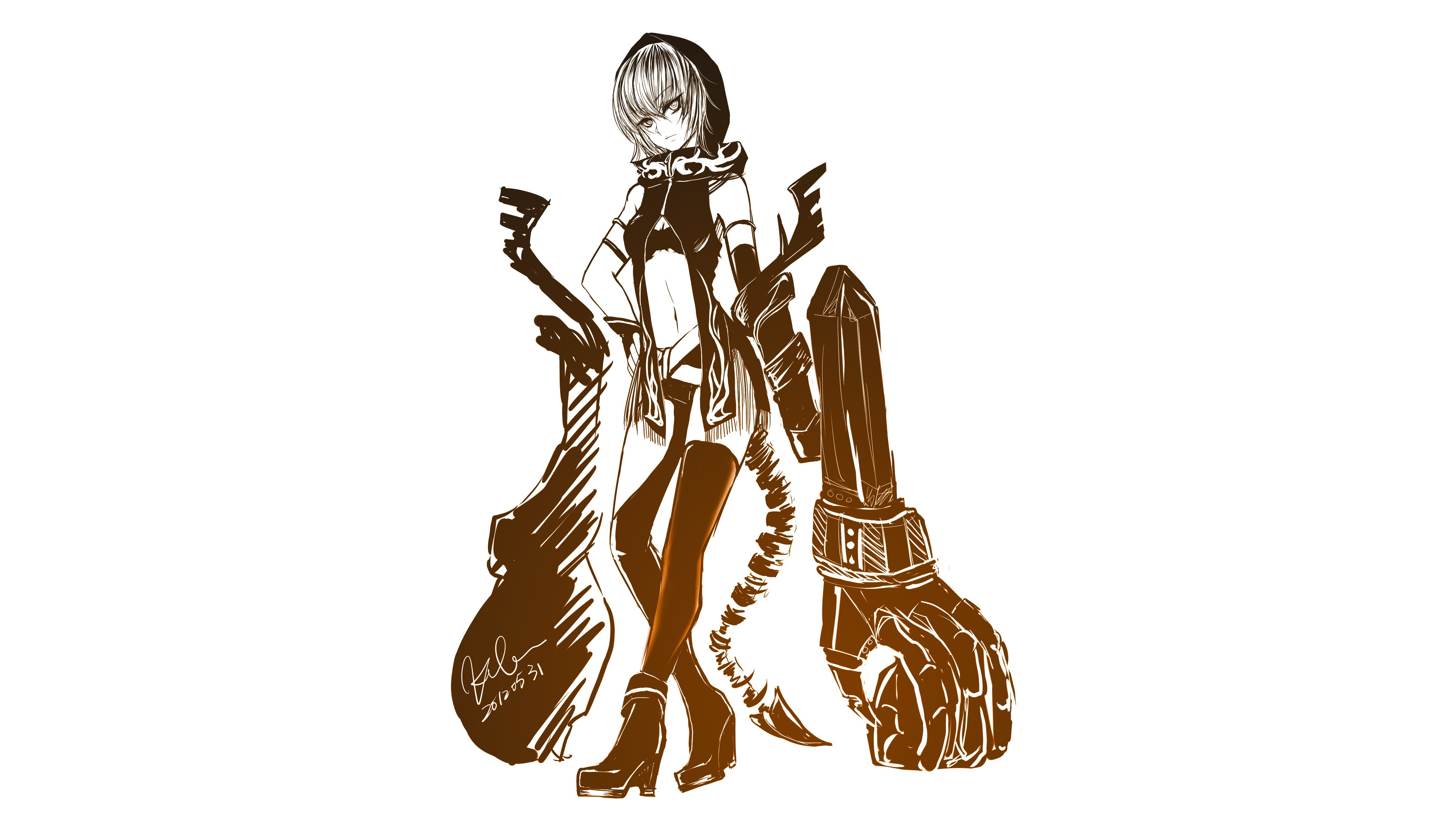 anime character with instruments