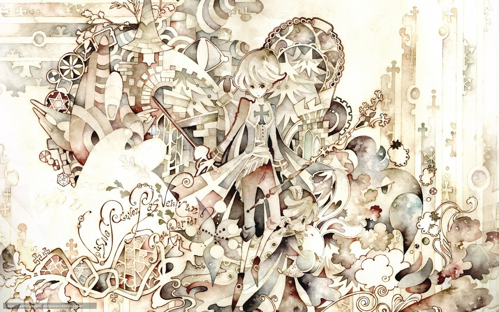 Anime character with intricate background