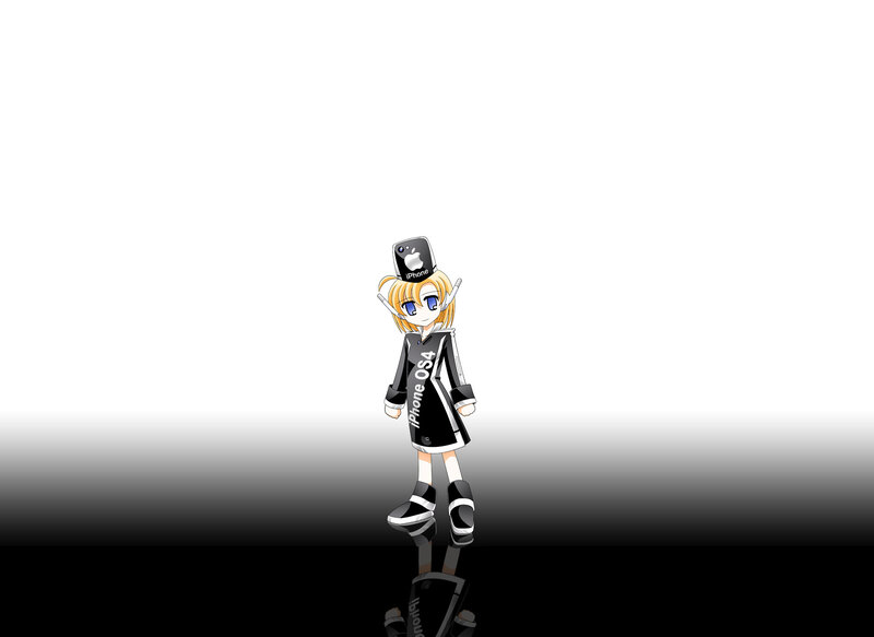 anime character with iPhone hat