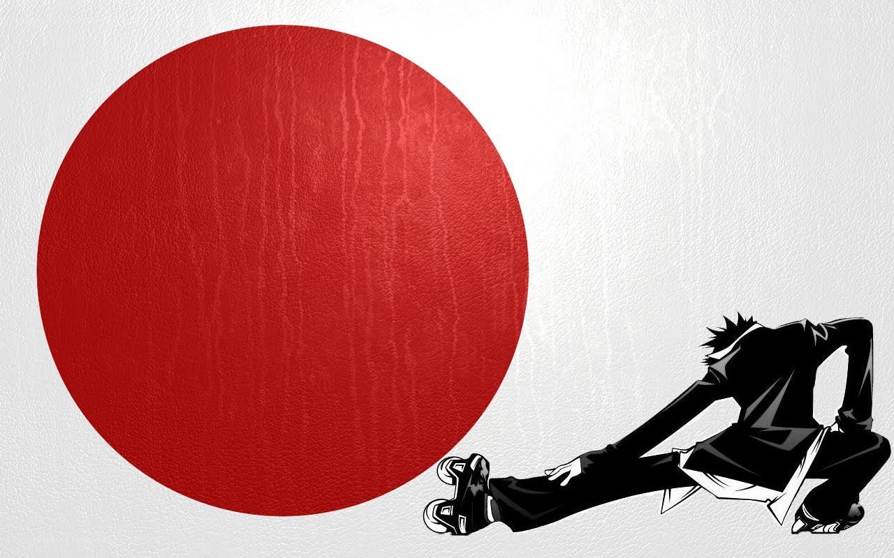 anime character with Japanese flag
