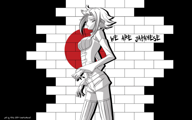 anime character with Japanese flag