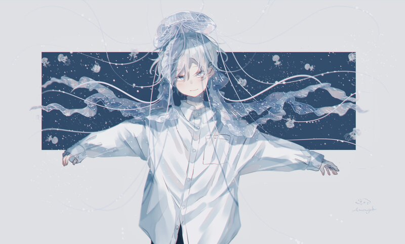 Anime Character with Jellyfish