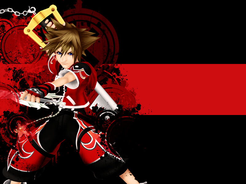 Anime Character with Keyblade — Black