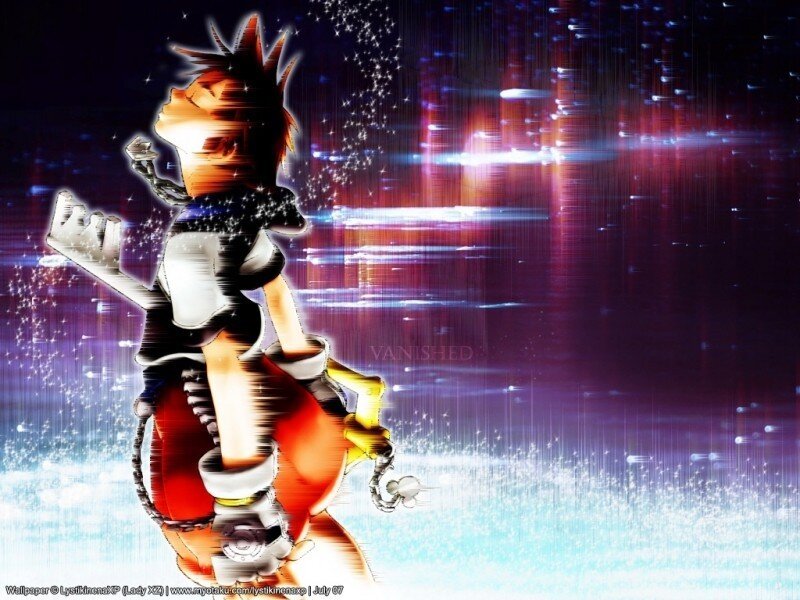 Anime Character with Keyblade — Purple, Dramatic