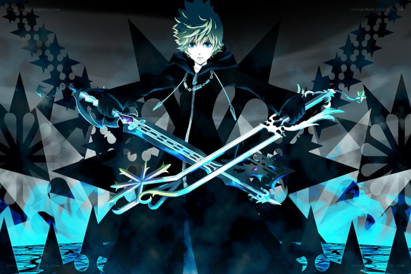 Anime character with keyblades