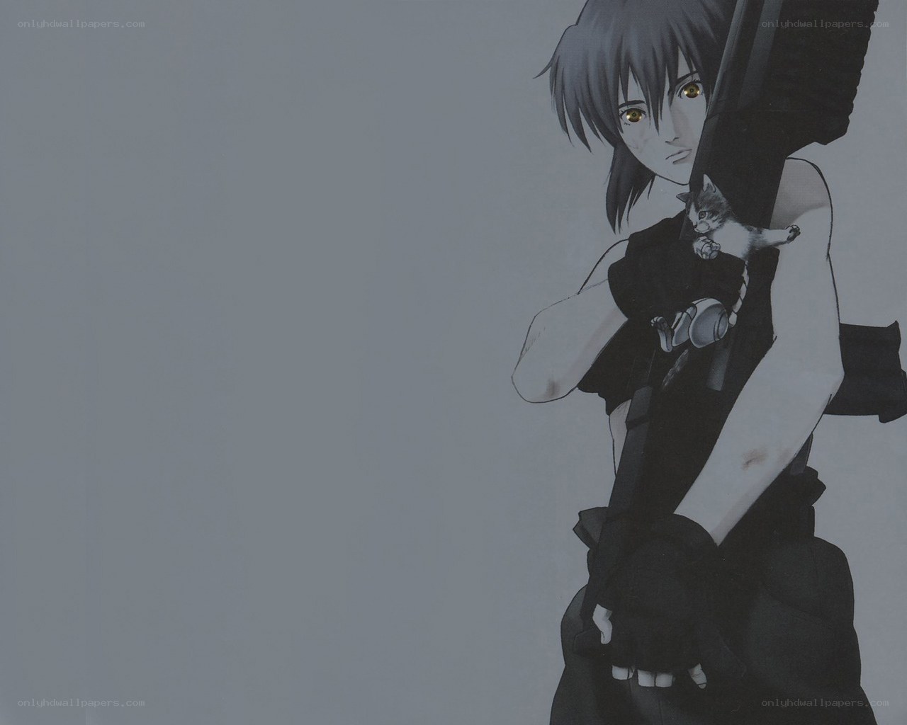 anime character with kitten