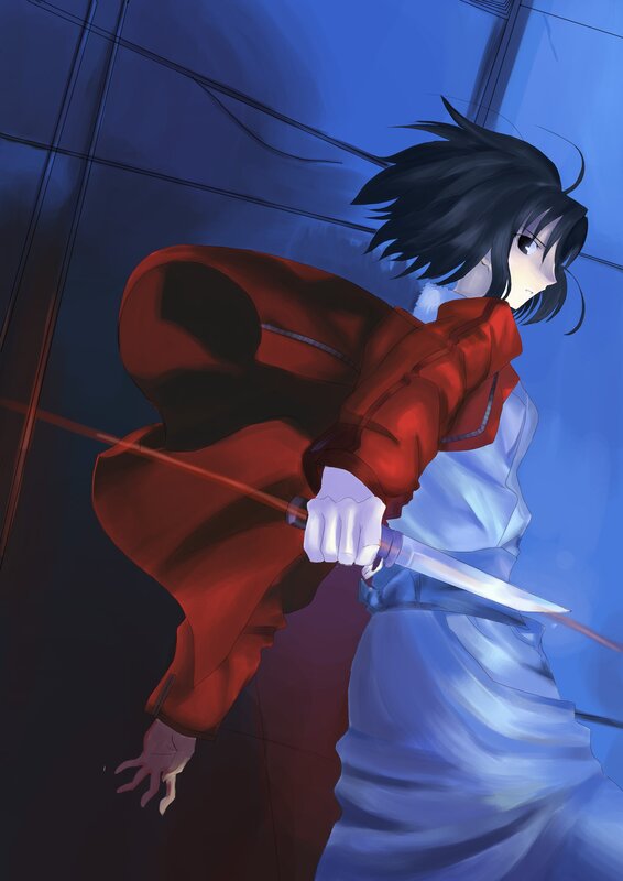 anime character with knife