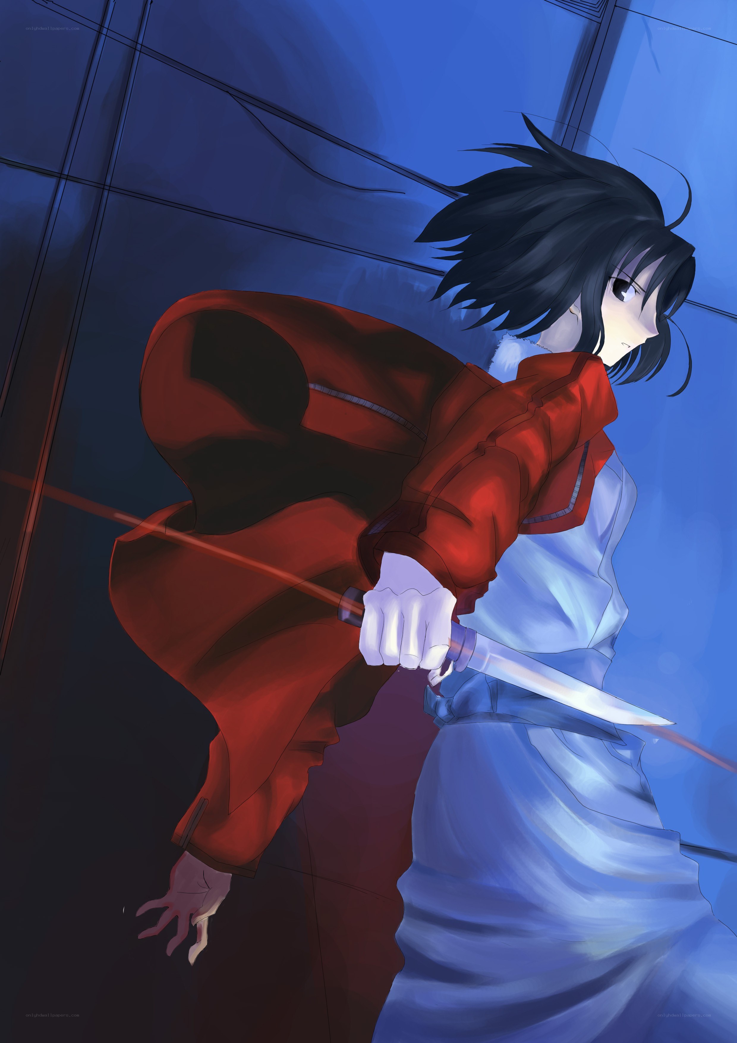 anime character with knife