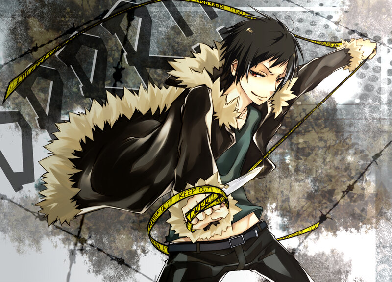 Anime Character with Knife — Black, Aggressive, Manga