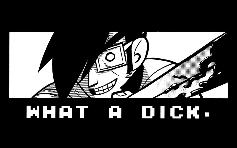 Anime Character with Knife — Black, Aggressive