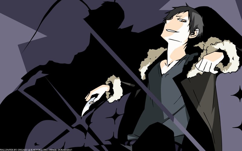 Anime Character with Knife — Black, Dramatic, Night, Manga