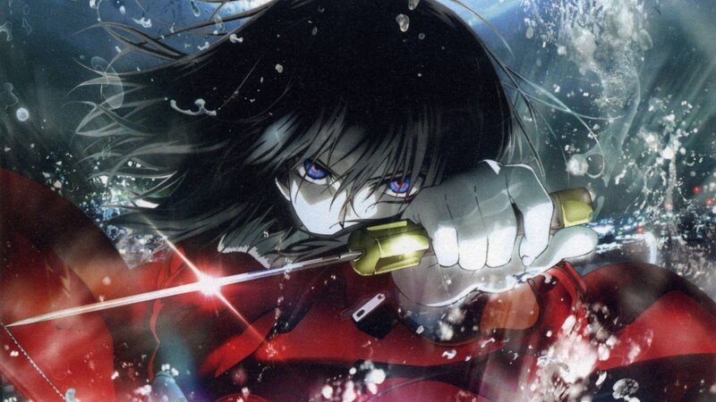 Anime Character with Knife — Black, Dramatic, Red Suit