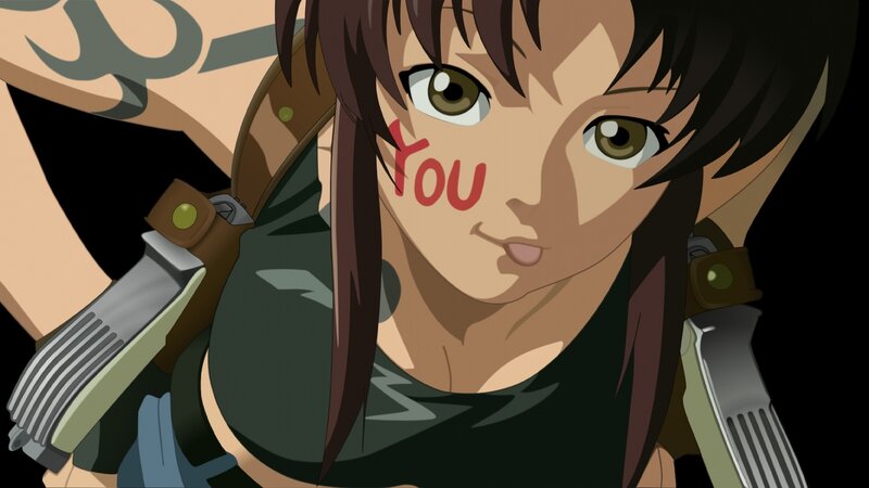 Anime Character with Knife — Brown, Intense