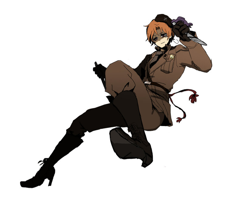 Anime Character with Knife — Brown