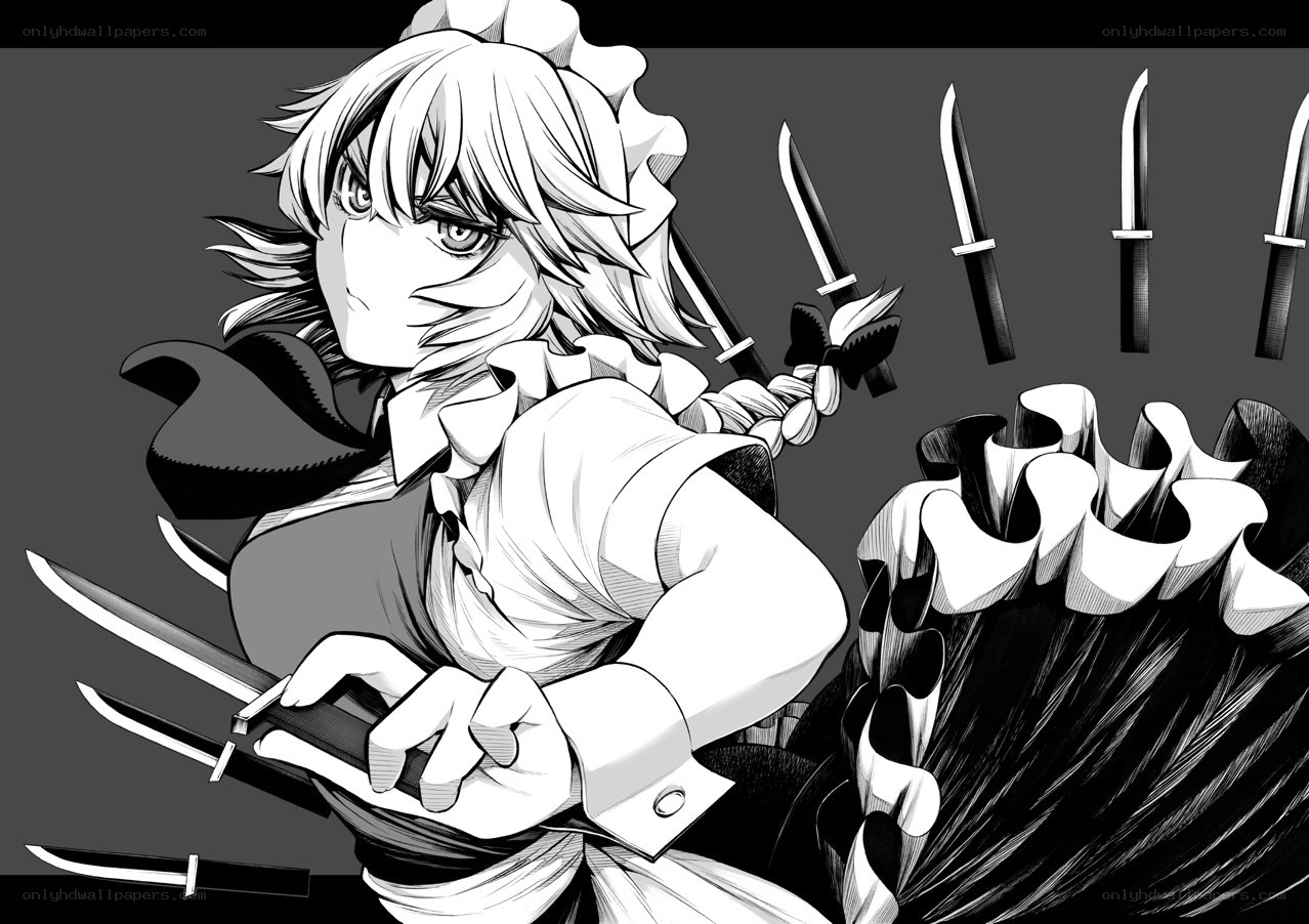 anime character with knives